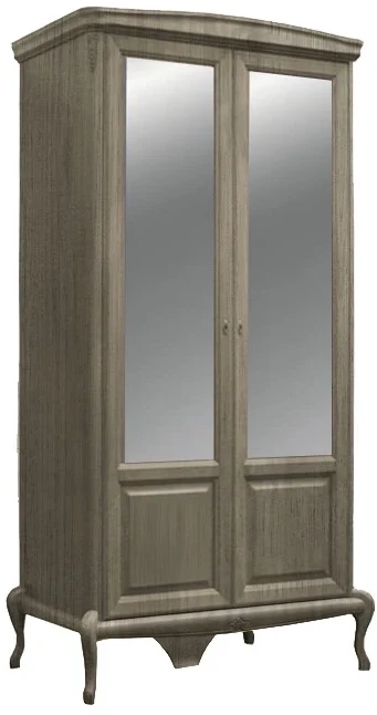 Шкаф для одежды двухдверный "Монако" с зеркалом - отделка Классик (лак)
