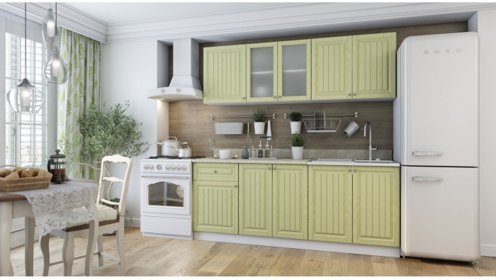 Кухня МДФ Хозяюшка 2000, Акация/Деним