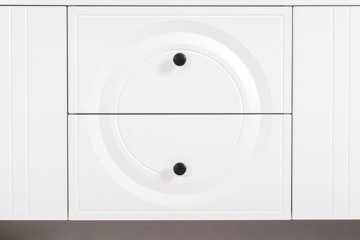 Валенсия Гостиная № 081, ЛДСП белый шагрень/МДФ белый шагрень