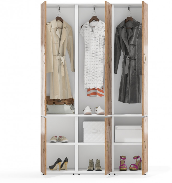 Лидер-8 Пенал МД 21Б 3 шт., белый шагрень/крафт золото