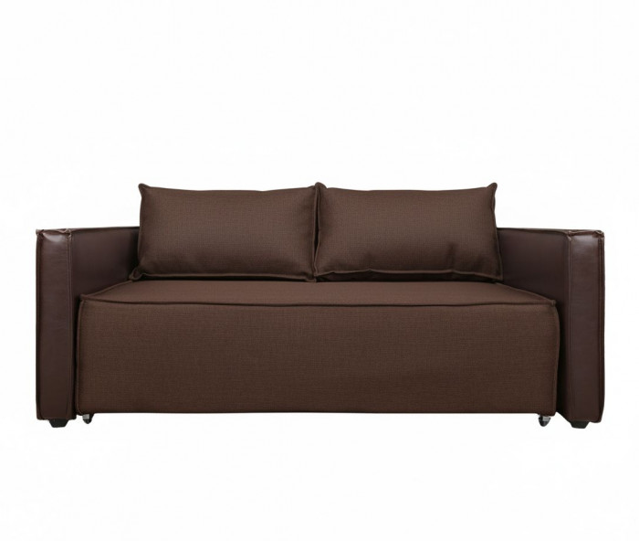 Диван-кровать Барон 140, аккордеон, 140х200, рогожка, коричневый