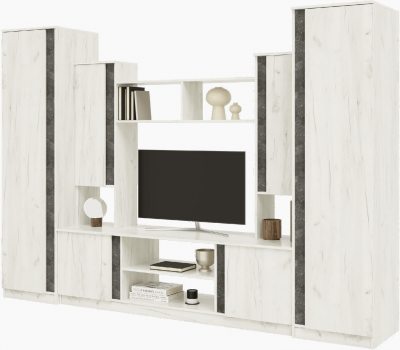 Гостиная Атлантида 5 (Крафт белый / Бетон темный)