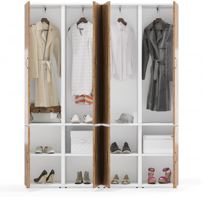 Лидер-8 Пенал МД 21Б 4 шт., белый шагрень/крафт золото