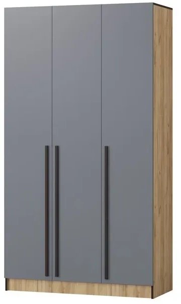 Шкаф Бастион 1500 №2 с антресолью, Графит/Дуб крафт золотой