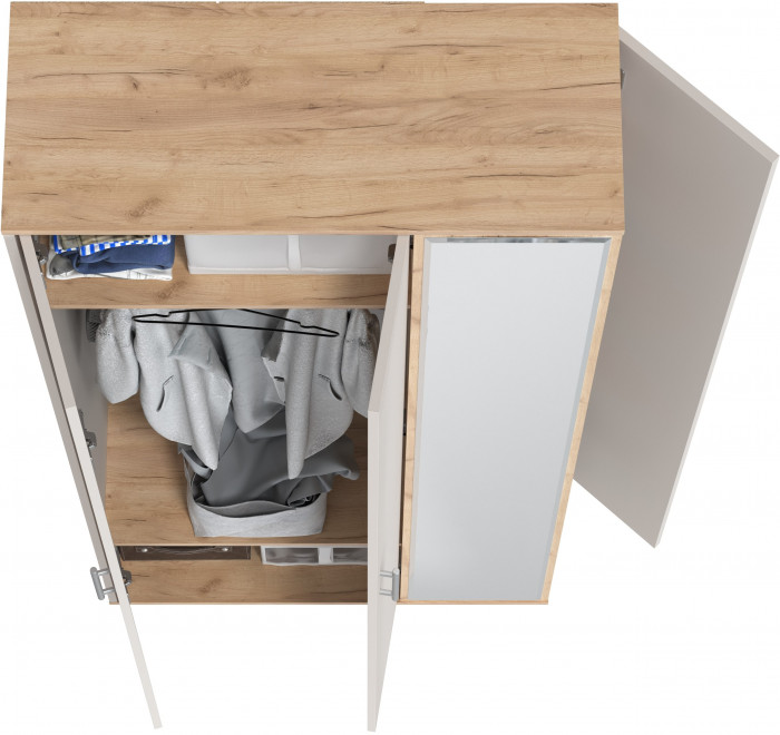 Прихожая 2-3421дкз/к.с Домино-мини, цвет дуб крафт золотой/кашемир серый, ШхГхВ 88х36х202 см., универсальная сборка