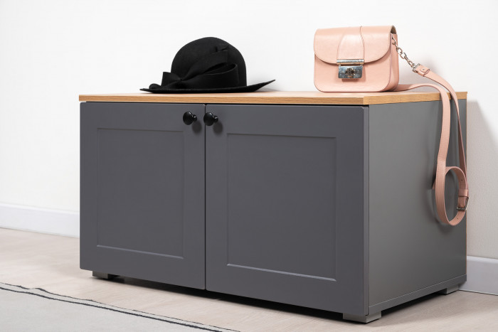 Остин Прихожая 31, серый графит/дуб крафт золотой