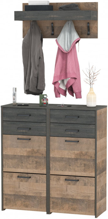 Трувор Прихожая 152, дуб гранж песочный/интра