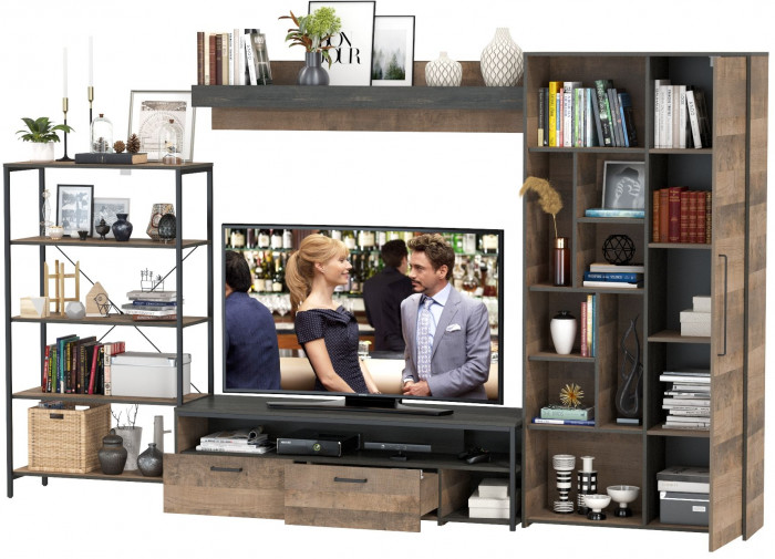 Трувор Гостиная 069, дуб гранж песочный/интра