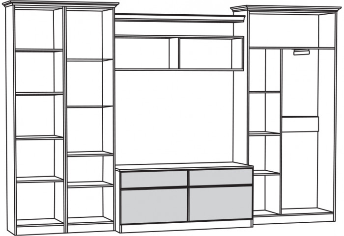 Ливерпуль Набор мебели 4, ясень ваниль/белый
