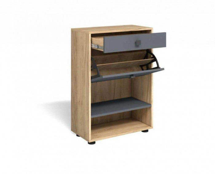 Тумба для обуви Мини-Лайт МЛ-4 дуб крафт/графит