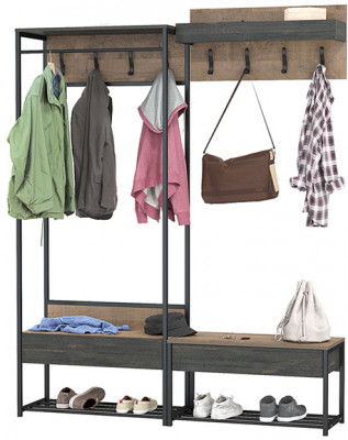 Трувор Прихожая 213, цвет дуб гранж песочный/интра, ШхГхВ 160х36,6х194,2 см., универсальная сборка