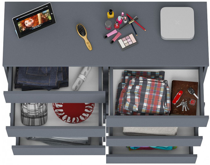 Мори Комод МК1200.10, цвет графит, ШхГхВ 120,4х41х115 см.