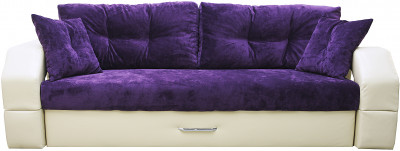 Диван-кровать Манчестер, еврокнижка, велюр/экокожа, 150х195, фиолетовый