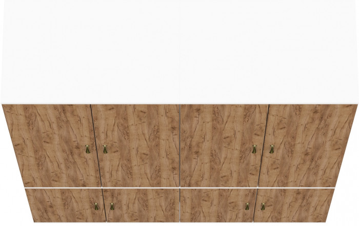 Лидер-8 Шкаф МД 19Б 2 шт., белый шагрень/крафт золото