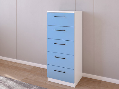 Комод 02/16 45х40х110 Белый/Голубой