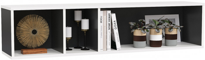 Сидней Комплектация № 027, корпус белый/чёрный/фасады МДФ белый глянец