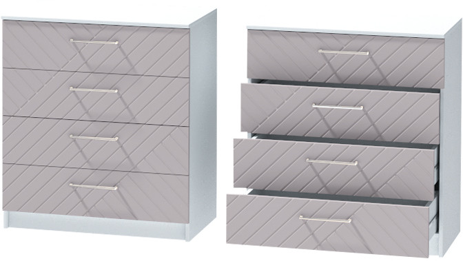 Комод №1 "Иннэс-7", Белый/Грэй софт