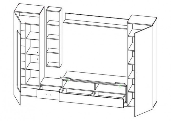 Loft - 20 стенка ТВА Бронзовый Век / Дуб Вотан