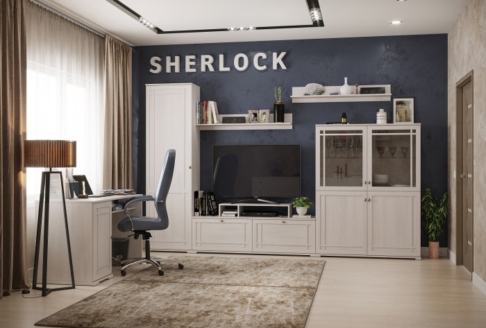 Шкаф для одежды и белья Sherlock 71 левый, ясень светлый