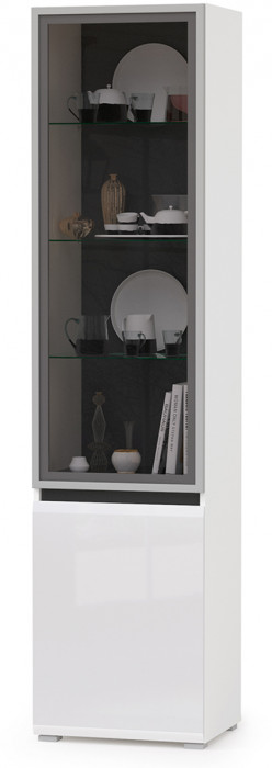 Сидней Комплектация № 028, корпус белый/чёрный/фасады МДФ белый глянец