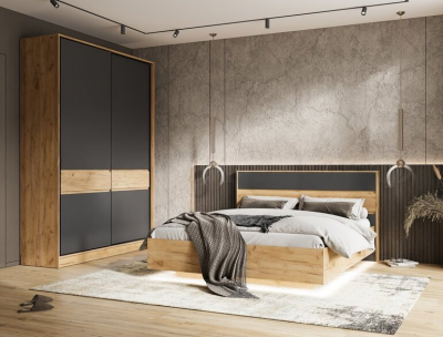 Спальня Роджина дуб крафт/графит