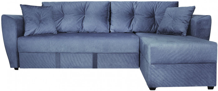 Диван-кровать угловой Амстердам Люкс, 150х200, еврокнижка, независимый пружинный блок, велюр, серый