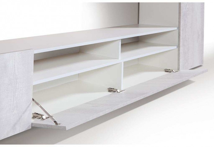 Стенка Прага-3 белый/белый глянец