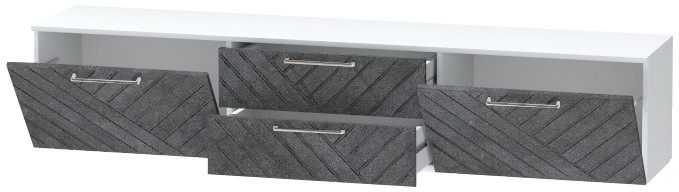 Тумба-4 под ТВ подвесная "Иннэс-7", Белый/Бетон графит