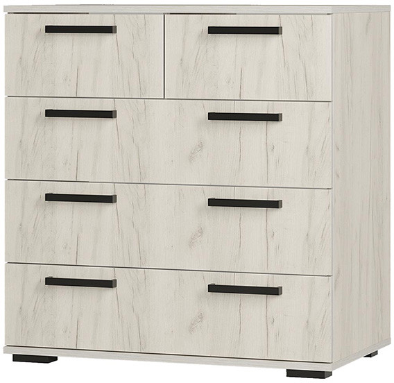 Комод Стандарт-5, Дуб крафт белый