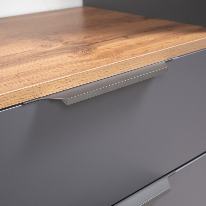 Октава Прихожая 15, цвет серый графит/дуб крафт золотой/фасады МДФ серый графит, ШхГхВ 97,1х35,4х197,6 см., универсальная сборка