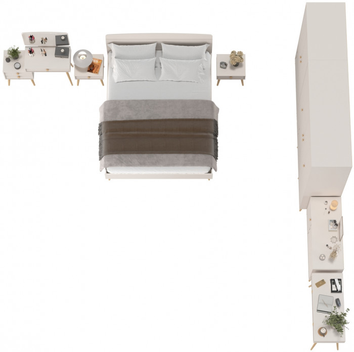 Афина Спальня 41-1600, цвет кашемир серый, сп.м. 1600х2000 мм., б/м, основание есть - фанера