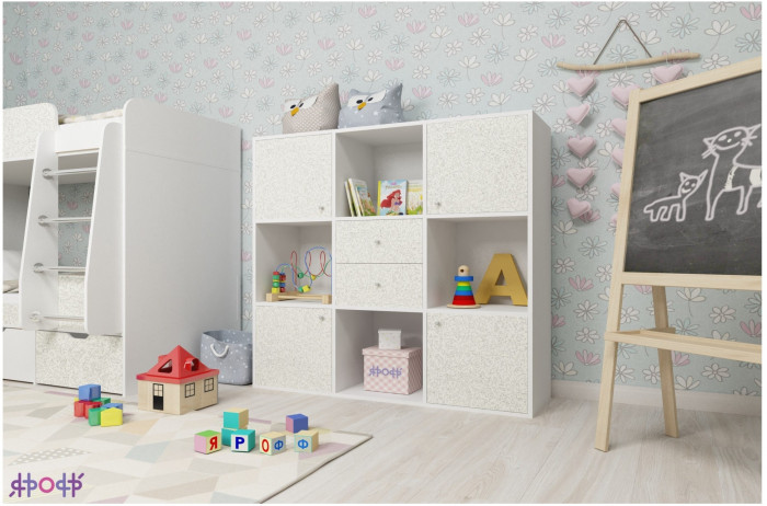 Стеллаж Джери (Дуб молочный/Винтерберг)