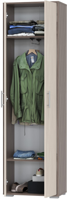 Прихожая 2-3430бод.тем/св Домино - Шкаф для одежды, цвет бодега тёмный/бодега светлый, ШхГхВ 60х36х202 см.