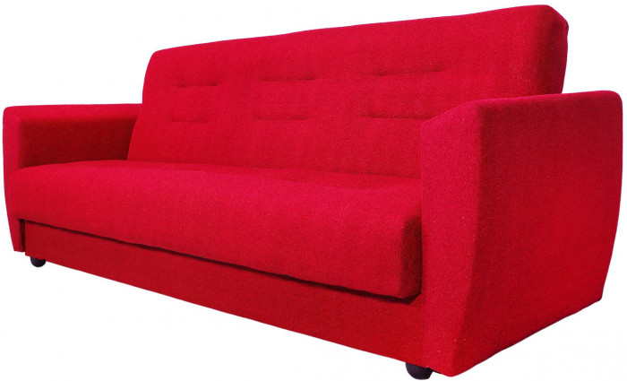 Раскладной диван-кровать, прямой, книжка, цвет красный, Лира 140х190