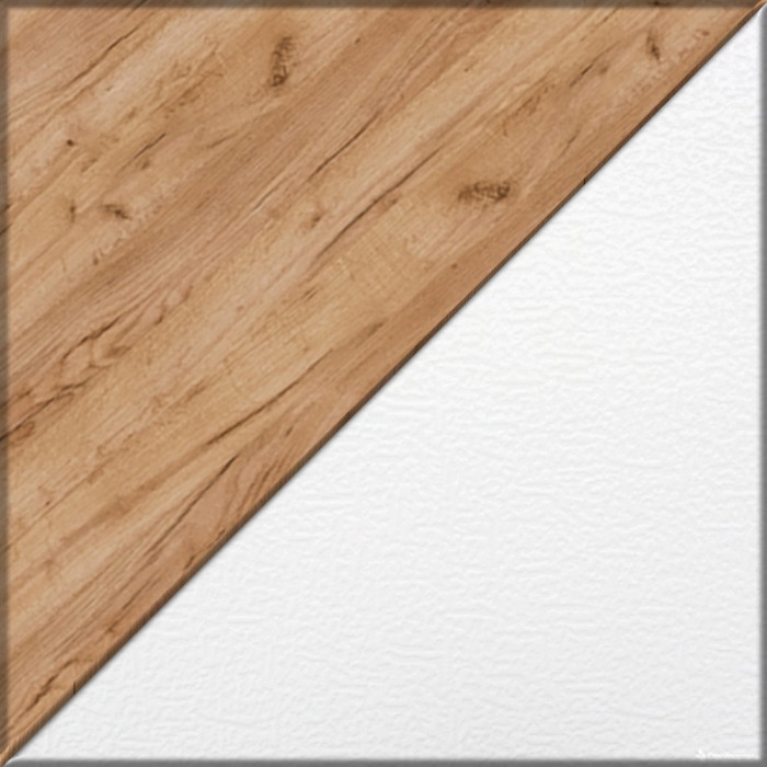 Лидер-8 Пенал МД 22Б + Стол + Полка + Пенал, белый шагрень/крафт золото