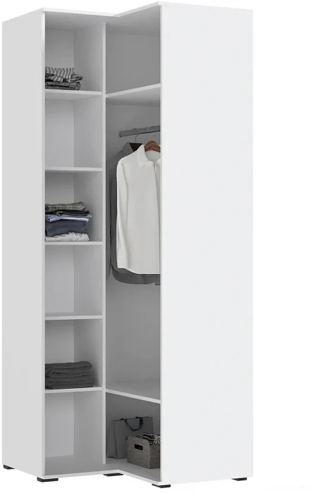 Норд Шкаф угловой, Белый/Белый глянец холодный