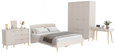 Афина Спальня 13-1600, цвет кашемир серый, сп.м. 1600х2000 мм., б/м, основание есть - фанера