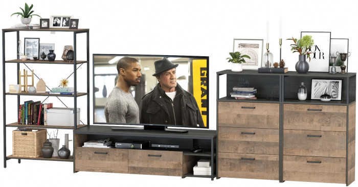 Трувор Гостиная 098, дуб гранж песочный/интра