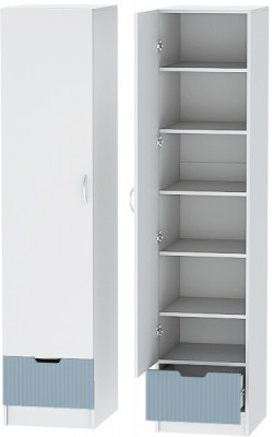 Детский Пенал Бриз МДФ, Белый/Антарктида (Полосы)