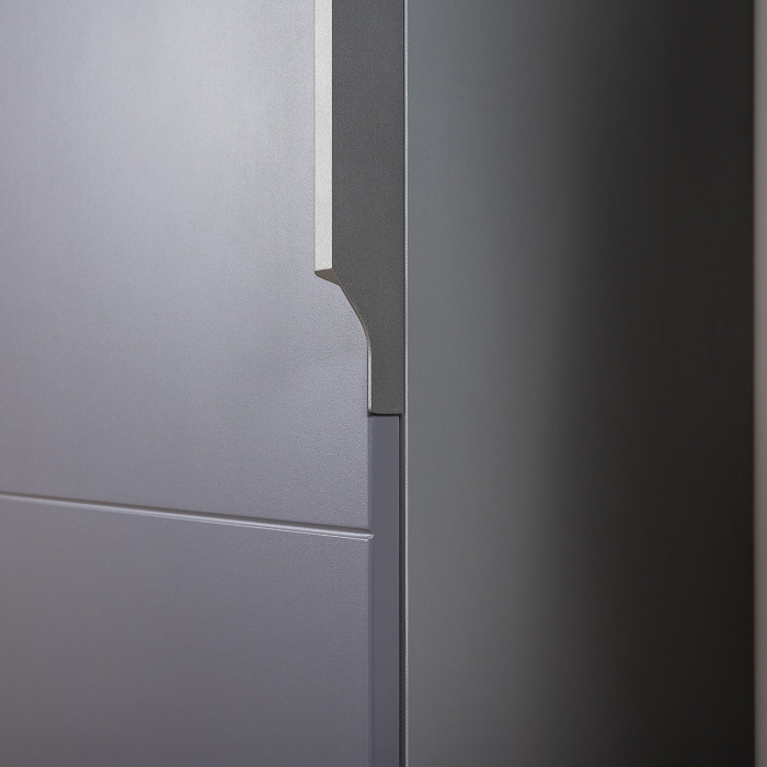 Октава Прихожая 42, цвет серый графит/дуб крафт золотой/фасады МДФ серый графит, ШхГхВ 97,1х35,4х197,6 см., универсальная сборка