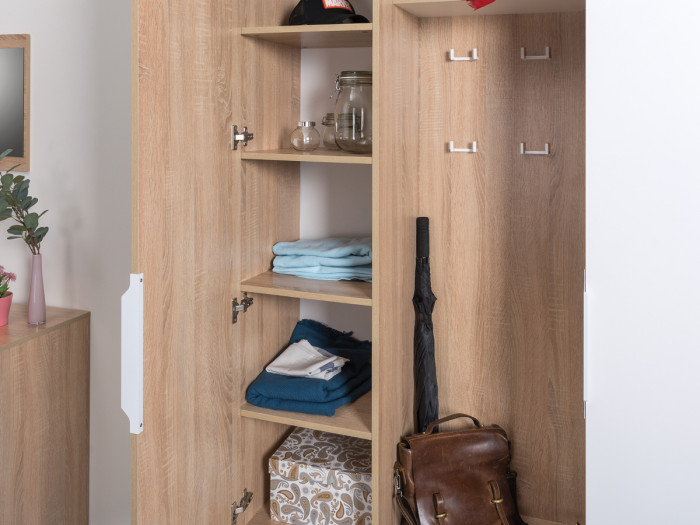 Куба Прихожая 14, дуб сонома/белый премиум