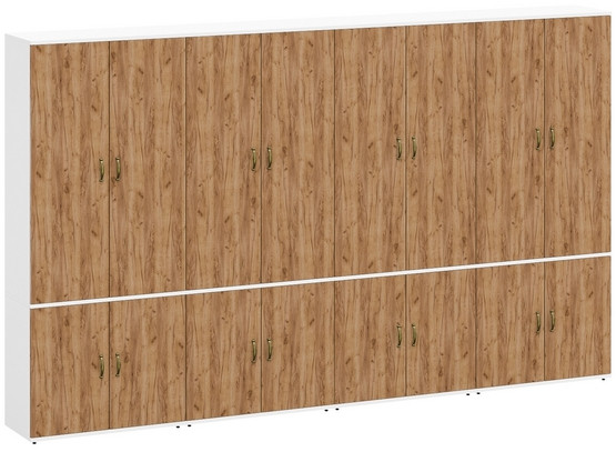 Лидер-8 Шкаф МД 20Б 4 шт., цвет белый шагрень/крафт золото, ШхГхВ 320х37,5х190 см., НЕ универсальная сборка