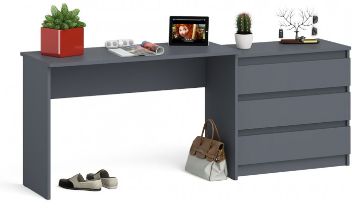 Мори письменный стол МСП1200.1 + Комод МК800.1, графит