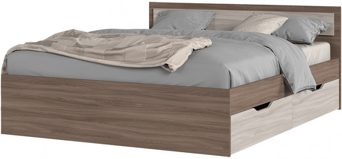 ГАРМОНИЯ КР 604 кровать с ящиками (1,652х0,78х2,032) шимо темный/шимо светлый