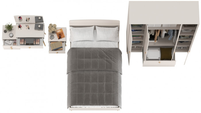 Афина Спальня 29-1200, кашемир серый