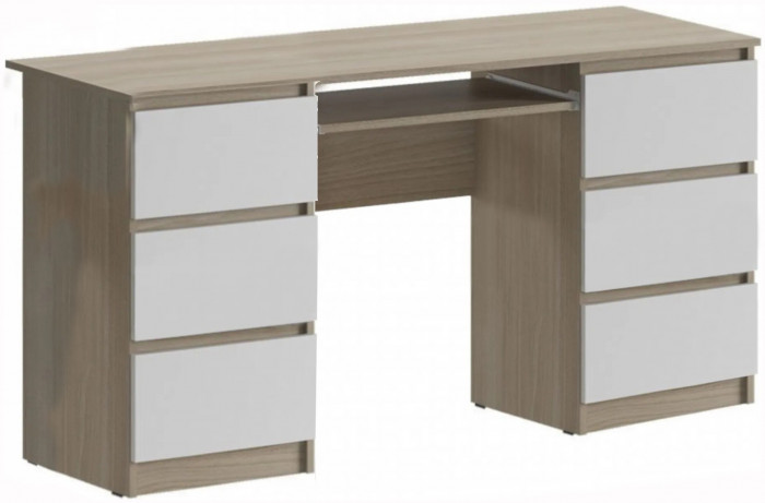 Челси Стол 6 ящиков (Графит, Графит)