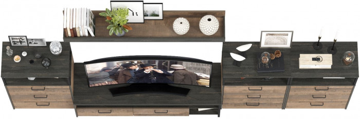 Трувор Гостиная 107, дуб гранж песочный/интра