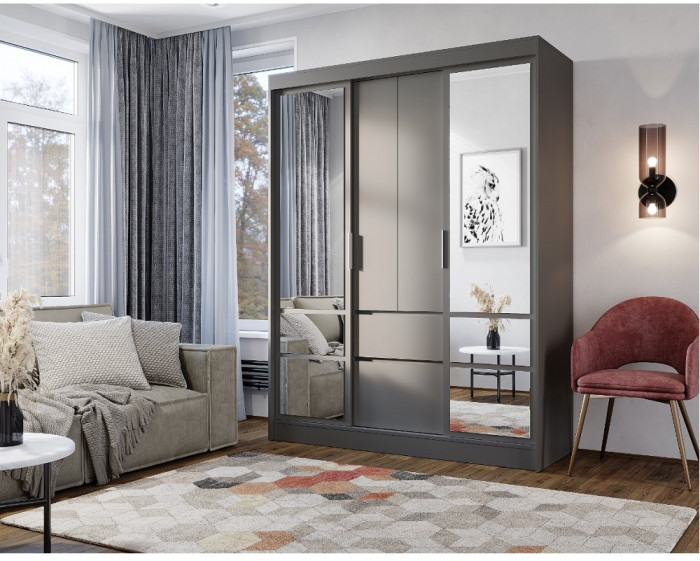 Шкаф-купе Симпл ШКК-06, графит