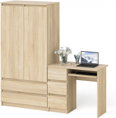 Мори Стол компьютерный МС-6 левый + Шкаф МШ900.1, цвет дуб сонома, ШхГхВ 180,4х50,4х179,6 см., выдвижные ящики слева, НЕ универсальная сборка