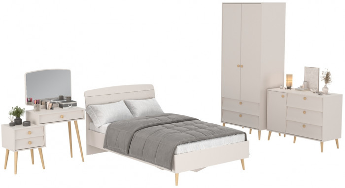 Афина Спальня 05-1200, цвет кашемир серый, сп.м. 1200х2000 мм., б/м, основание есть - фанера